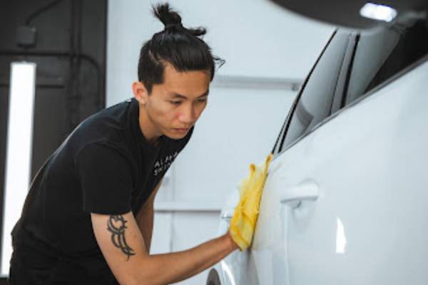 This is a photo of the exterior car washing at ALPHASHINE Toronto.