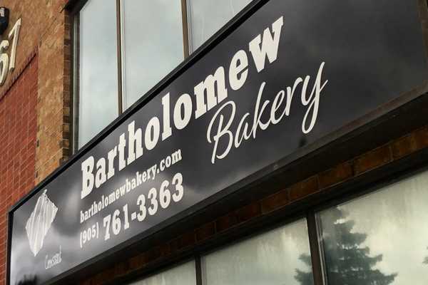 This is a photo of the cafe exterior at Bartholomew Bakery.