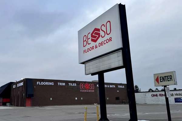 This is a photo of the store entrance at Besso Floor & Decor.