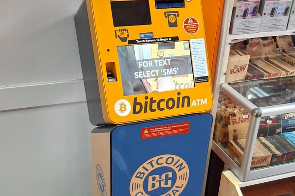 This is a photo of a Bitcoin ATM machine at Bitcoin Central.