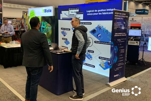This is a photo of the exhibition booth at Genius ERP.
