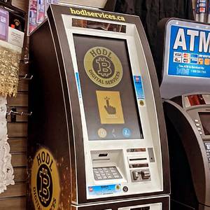 This is a photo of a Bitcoin ATM machine at HODL Digital Services.