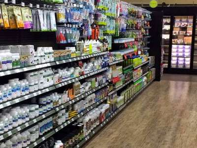 This is a photo of the Edmonton store aisle at Homes Alive Pets.