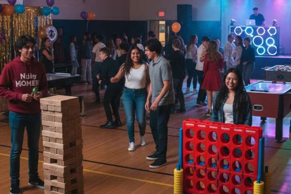 This is a photo of the indoor party game rentals at Houle Games.