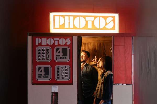 This is a photo of the photo booth rental at Houle Games.