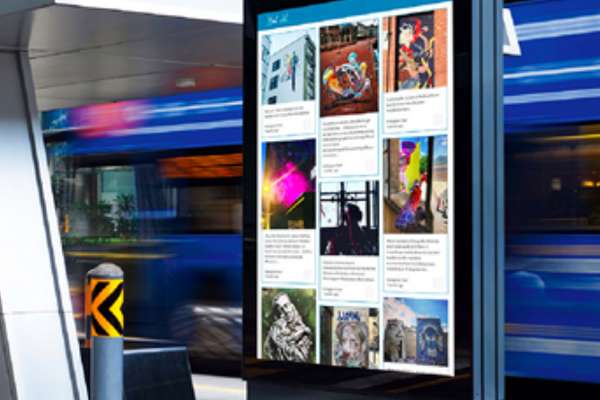 This is a photo of digital signage at Navori.