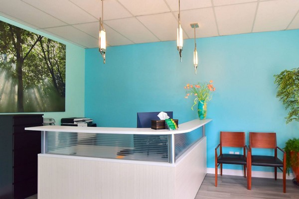 This is a photo of the reception desk at Pathways Counselling Centre.