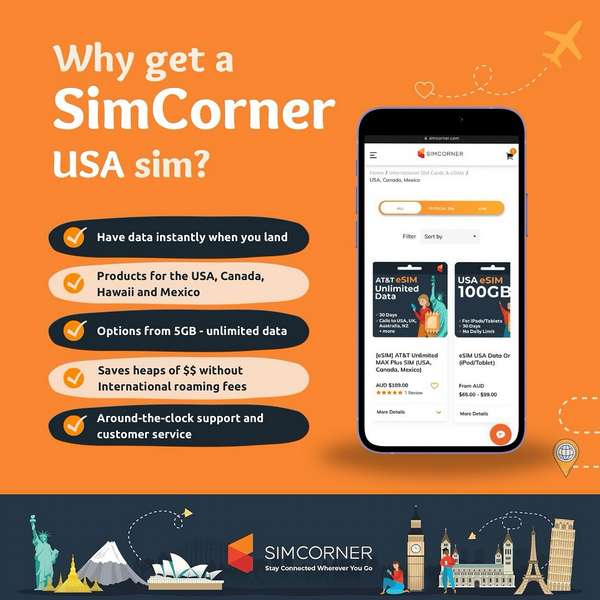 This is a photo of the USA eSIM at SimCorner.